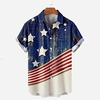 Homme Chemise Chemise hawa enne Cocotier Imprimés Photos Géométrie Drapeau National Col rabattu Jaune Bleu Kaki Extérieur Casual Manches courtes Bouton bas Imprimer Vêtement Tenue Design Casual miniinthebox