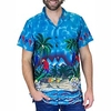 Homme Chemise Chemise hawa enne Cocotier Imprimés Photos Perroquet Plage Col rabattu Bleu Casual Vacances Manche Courte Bouton bas Imprimer Vêtement Tenue Tropique Mode Hawa en Flexible miniinthebox