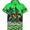 Homme Chemise Chemise hawa enne Cocotier Imprimés Photos Perroquet Plage Col rabattu Vert Casual Sortie Manches courtes Bouton bas Imprimer Vêtement Tenue Tropique Hawa en Design Casual miniinthebox