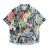 Homme Chemise Chemise hawa enne Cocotier Imprimés Photos Portrait Col rabattu Blanche Bleu Extérieur Plein Air Manches courtes Bouton bas Imprimer Vêtement Tenue Tropique Mode Hawa en Design miniinthebox