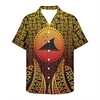 Homme Chemise Chemise hawa enne Cocotier Imprimés Photos Totem Col rabattu Jaune Bleu Marron Casual Vacances Manche Courte Bouton bas Imprimer Vêtement Tenue Tropique Mode Hawa en Flexible miniinthebox