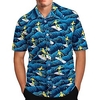 Homme Chemise Chemise hawa enne Cocotier Imprimés Photos Vagues Col rabattu Blanche Jaune Bleu Bleu clair Plein Air Casual Manches courtes Bouton bas Imprimer Vêtement Tenue Tropique Mode Hawa en miniinthebox