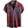 Homme Chemise Chemise hawa enne Courbe Imprimés Photos Col rabattu Rouge Vert foncé Beige Plein Air Casual Manches courtes Bouton bas Imprimer Vêtement Tenue Tropique Mode Hawa en Design miniinthebox