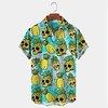 Homme Chemise Chemise hawa enne Crânes Ananas Imprimés Photos Col rabattu Bleu Extérieur Plein Air Manches courtes Bouton bas Imprimer Vêtement Tenue Tropique Mode Hawa en Design miniinthebox