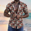 Homme Chemise Chemise hawa enne Crânes Cœur Imprimés Photos Col rabattu Noir Rose Claire Plein Air Casual Manches courtes Bouton bas Imprimer Vêtement Tenue Tropique Mode Hawa en Design miniinthebox