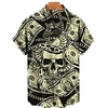 Homme Chemise Chemise hawa enne Crânes Imprimés Photos Argent Col rabattu Abricot Jaune Fuchsia Vert Gris Plein Air Casual Manches courtes Bouton bas Imprimer Vêtement Tenue Tropique Mode Hawa en miniinthebox