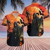 Homme Chemise Chemise hawa enne Crânes Imprimés Photos Col rabattu Orange Plein Air Casual Manches courtes Bouton bas Imprimer Vêtement Tenue Tropique Mode Hawa en Design miniinthebox