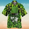 Homme Chemise Chemise hawa enne Crânes Imprimés Photos Jour de la Saint Patrick Fête de la St. Patrick Clover Col rabattu Vert Casual Vacances Manche Courte Bouton bas Imprimer Vêtement Tenue miniinthebox
