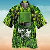 Homme Chemise Chemise hawaïenne Crânes Imprimés Photos Jour de la Saint Patrick Fête de la St. Patrick Clover Col rabattu Vert Casual Vacances Manche Courte Bouton bas Imprimer Vêtement Tenue miniinthebox