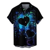 Homme Chemise Chemise hawa enne Cœur Imprimés Photos Col rabattu Jaune Rose Claire Vin Rouge Bleu Roi Extérieur Plein Air Manches courtes Bouton bas Imprimer Vêtement Tenue Tropique Mode Hawa en miniinthebox