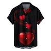 Homme Chemise Chemise hawa enne Cœur Imprimés Photos Col rabattu Noir Rose Claire Rouge Violet Fuchsia Extérieur Plein Air Manches courtes Bouton bas Imprimer Vêtement Tenue Tropique Mode Hawa en miniinthebox