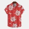 Homme Chemise Chemise hawa enne Cœur Imprimés Photos Col rabattu Vin Rose Claire Rouge Fuchsia Arc-en-ciel Plein Air Casual Manches courtes Bouton bas Imprimer Vêtement Tenue Tropique Mode Hawa en miniinthebox