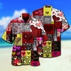 Homme Chemise Chemise hawa enne Cœur Imprimés Photos La Saint-Valentin Col rabattu Vin Casual Vacances Manche Courte Bouton bas Imprimer Vêtement Tenue Tropique Mode Hawa en Flexible miniinthebox