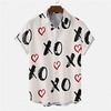 Homme Chemise Chemise hawa enne Cœur Lettre Imprimés Photos Col rabattu Abricot Noir Blanche Rose Claire Vin Plein Air Casual Manches courtes Bouton bas Imprimer Vêtement Tenue Tropique Mode Hawa en miniinthebox