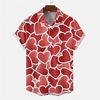 Homme Chemise Chemise hawa enne Cœur Lettre Imprimés Photos Col rabattu Noir Blanche Rose Claire Vin Plein Air Casual Manches courtes Bouton bas Imprimer Vêtement Tenue Tropique Mode Hawa en Design miniinthebox