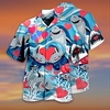 Homme Chemise Chemise hawa enne Cœur Requin Imprimés Photos La Saint-Valentin Col rabattu Bleu Casual Vacances Manche Courte Bouton bas Imprimer Vêtement Tenue Tropique Mode Hawa en Flexible miniinthebox