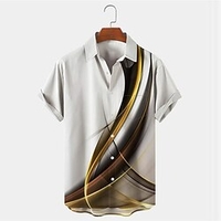 Homme Chemise Chemise hawa enne Dégradé Imprimés Photos Col rabattu Gris Extérieur Plein Air Manches courtes Bouton bas Imprimer Vêtement Tenue Tropique Mode Hawa en Design miniinthebox