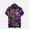 Homme Chemise Chemise hawa enne Dinosaure Imprimés Photos Masque Col rabattu Violet Casual Vacances Manche Courte Bouton bas Imprimer Vêtement Tenue Tropique Mode Hawa en Flexible miniinthebox