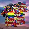 Homme Chemise Chemise hawa enne Drapeau à imprimé arc-en-ciel Imprimés Photos Fierté Col rabattu Arc-en-ciel Casual Sortie Manche Courte Bouton bas Imprimer Vêtement Tenue Tropique Mode Hawa en miniinthebox