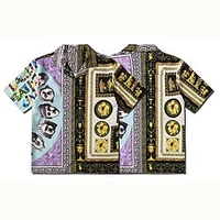 Homme Chemise Chemise hawa enne Floral Abstrait Imprimés Photos Géométrie Col rabattu Violet Casual Vacances Manche Courte Bouton bas Imprimer Vêtement Tenue Tropique Mode Hawa en Flexible miniinthebox