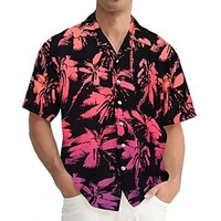 Homme Chemise Chemise hawa enne Floral Ananas Cocotier Imprimés Photos Col rabattu Noir Rose Claire Bleu Vert Casual Sortie Manches courtes Bouton bas Imprimer Vêtement Tenue Tropique Hawa en Design miniinthebox