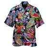 Homme Chemise Chemise hawa enne Floral Chouette Imprimés Photos Col rabattu Bleu Casual Vacances Manche Courte Bouton bas Imprimer Vêtement Tenue Tropique Mode Hawa en Flexible miniinthebox