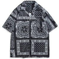 Homme Chemise Chemise hawa enne Floral Cocotier Tribal Imprimés Photos Col rabattu Noir Casual Sortie Manches courtes Bouton bas Imprimer Vêtement Tenue Tropique Hawa en Design Casual miniinthebox