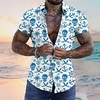 Homme Chemise Chemise hawa enne Floral Crânes Imprimés Photos Col rabattu Abricot Bleu Plein Air Casual Manches courtes Bouton bas Imprimer Vêtement Tenue Tropique Mode Hawa en Design miniinthebox