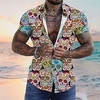 Homme Chemise Chemise hawa enne Floral Crânes Imprimés Photos Col rabattu Noir Blanche Plein Air Casual Manches courtes Bouton bas Imprimer Vêtement Tenue Tropique Mode Hawa en Design miniinthebox