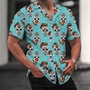 Homme Chemise Chemise hawa enne Floral Crânes Imprimés Photos Col rabattu Noir Bleu Casual Vacances Manche Courte Bouton bas Imprimer Vêtement Tenue Tropique Mode Hawa en Flexible miniinthebox