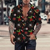 Homme Chemise Chemise hawa enne Floral Crânes Imprimés Photos Col rabattu Noir Bleu Casual Vacances Manche Courte Bouton bas Imprimer Vêtement Tenue Tropique Mode Hawa en Flexible miniinthebox