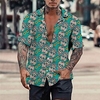 Homme Chemise Chemise hawa enne Floral Crânes Imprimés Photos Col rabattu Rouge Bleu Casual Vacances Manche Courte Bouton bas Imprimer Vêtement Tenue Tropique Mode Hawa en Flexible miniinthebox