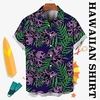 Homme Chemise Chemise hawa enne Floral Crânes Imprimés Photos Col rabattu Rouge Violet Plein Air Casual Manches courtes Bouton bas Imprimer Vêtement Tenue Tropique Mode Hawa en Design miniinthebox