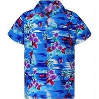 Homme Chemise Chemise hawa enne Floral Flamant Imprimés Photos Col rabattu Bleu Extérieur Plein Air Manches courtes Bouton bas Imprimer Vêtement Tenue Tropique Mode Hawa en Design miniinthebox