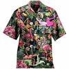 Homme Chemise Chemise hawa enne Floral Flamant Imprimés Photos Col rabattu Vert Casual Vacances Manche Courte Bouton bas Imprimer Vêtement Tenue Tropique Mode Hawa en Flexible miniinthebox