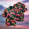 Homme Chemise Chemise hawa enne Floral Flamant Imprimés Photos La Saint-Valentin Col rabattu Vert Casual Vacances Manche Courte Bouton bas Imprimer Vêtement Tenue Tropique Mode Hawa en Flexible miniinthebox