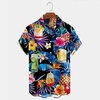 Homme Chemise Chemise hawa enne Floral Imprimés Photos Bière Boire Col rabattu bleu marine Plein Air Casual Manches courtes Bouton bas Imprimer Vêtement Tenue Tropique Mode Hawa en Design miniinthebox