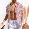 Homme Chemise Chemise hawa enne Floral Imprimés Photos Col rabattu Abricot Rouge Plein Air Casual Manches courtes Bouton bas Imprimer Vêtement Tenue Tropique Mode Bohème Hawa en miniinthebox