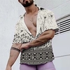 Homme Chemise Chemise hawa enne Floral Imprimés Photos Col rabattu Abricot Vert Plein Air Casual Manches courtes Bouton bas Imprimer Vêtement Tenue Tropique Mode Bohème Hawa en miniinthebox