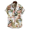 Homme Chemise Chemise hawa enne Floral Imprimés Photos Col rabattu Blanche Bleu de minuit Plein Air Casual Manches courtes Bouton bas Imprimer Vêtement Tenue Tropique Mode Hawa en Design miniinthebox