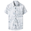 Homme Chemise Chemise hawa enne Floral Imprimés Photos Col rabattu Blanche bleu marine Marron Vert Extérieur Plein Air Manches courtes Bouton bas Imprimer Vêtement Tenue Tropique Mode Hawa en Design miniinthebox