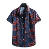 Homme Chemise Chemise hawa enne Floral Imprimés Photos Col rabattu Bleu Plein Air Casual Manches courtes Bouton bas Imprimer Vêtement Tenue Tropique Mode Hawa en Design miniinthebox