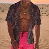 Homme Chemise Chemise hawa enne Floral Imprimés Photos Col rabattu Fuchsia Gris Plein Air Casual Manches courtes Bouton bas Imprimer Vêtement Tenue Tropique Mode Bohème Hawa en miniinthebox
