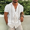 Homme Chemise Chemise hawa enne Floral Imprimés Photos Col rabattu Jaune Bleu Plein Air Casual Manches courtes Bouton bas Imprimer Vêtement Tenue Tropique Mode Bohème Hawa en miniinthebox