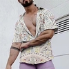 Homme Chemise Chemise hawa enne Floral Imprimés Photos Col rabattu Jaune Bleu Plein Air Casual Manches courtes Bouton bas Imprimer Vêtement Tenue Tropique Mode Bohème Hawa en miniinthebox