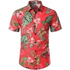 Homme Chemise Chemise hawa enne Floral Imprimés Photos Col rabattu Jaune Rose Claire Vin Rouge bleu marine Plein Air Casual Manches courtes Bouton bas Imprimer Vêtement Tenue Tropique Mode Hawa en miniinthebox