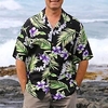 Homme Chemise Chemise hawa enne Floral Imprimés Photos Col rabattu Noir Casual Vacances Manche Courte Bouton bas Imprimer Vêtement Tenue Tropique Mode Hawa en Flexible miniinthebox