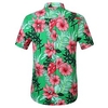 Homme Chemise Chemise hawa enne Floral Imprimés Photos Col rabattu Noir Rose Claire Rouge Vert Plein Air Casual Manches courtes Bouton bas Imprimer Vêtement Tenue Tropique Mode Hawa en Design miniinthebox