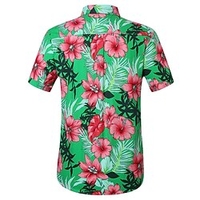 Homme Chemise Chemise hawa enne Floral Imprimés Photos Col rabattu Noir Rose Claire Rouge Vert Plein Air Casual Manches courtes Bouton bas Imprimer Vêtement Tenue Tropique Mode Hawa en Design miniinthebox