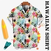 Homme Chemise Chemise hawa enne Floral Imprimés Photos Col rabattu Rouge Bleu Plein Air Casual Manches courtes Bouton bas Imprimer Vêtement Tenue Tropique Mode Hawa en Design miniinthebox